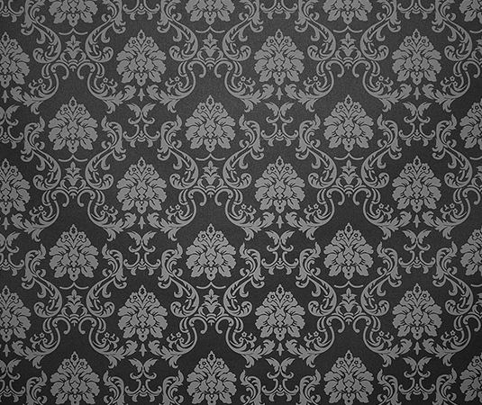 Černá tapeta s ornamenty (výrazný vzor)