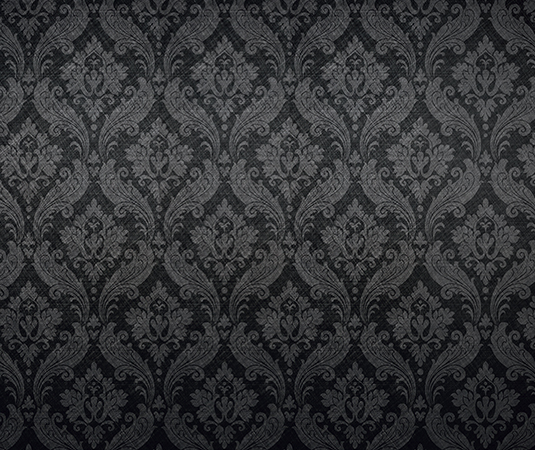 Černá tapeta s ornamenty (zašlý vzor)